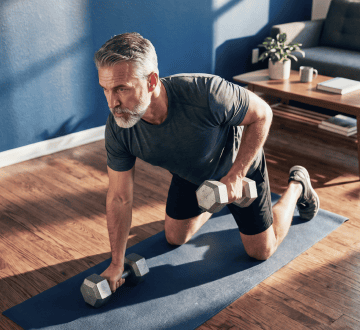 Man strength training